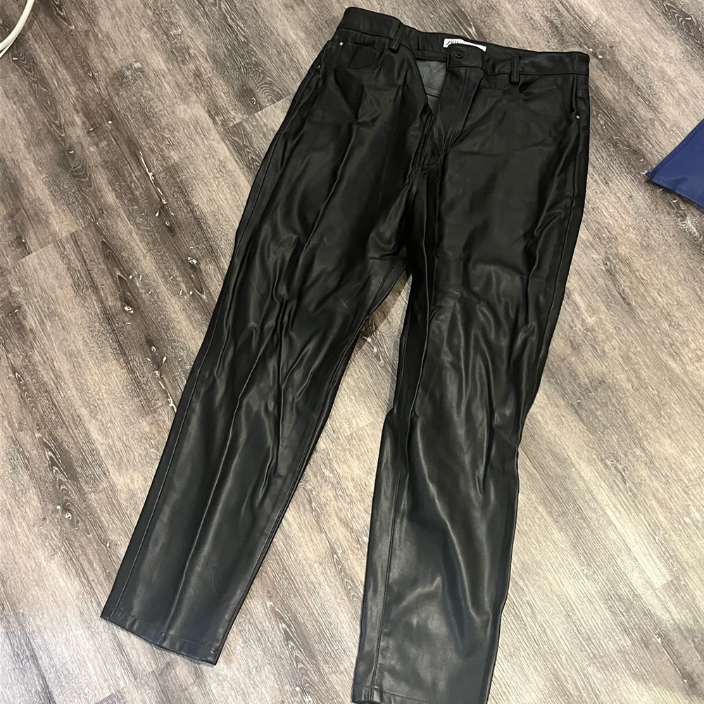 Black Faux Leather Pants